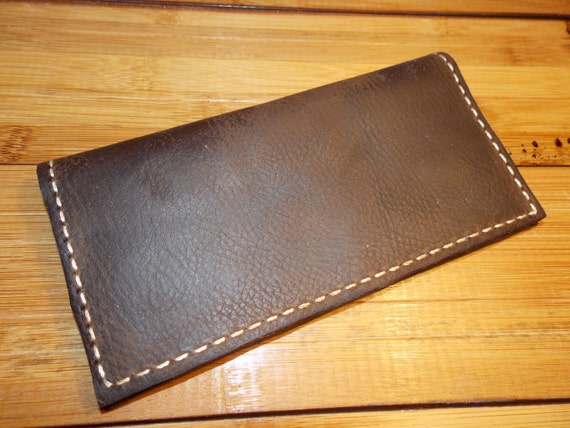 personalized mens leather checkbook wallet