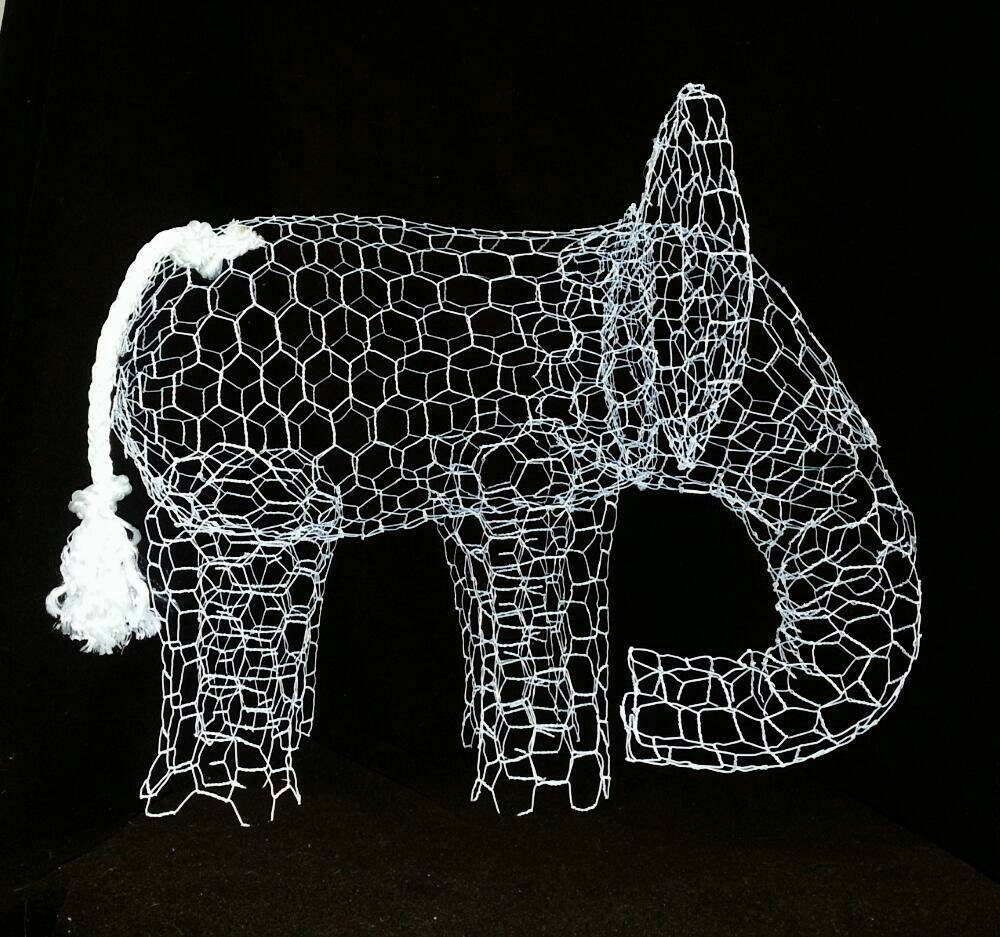 Elephant Topiary Frame Standing Medium Elephant Frame