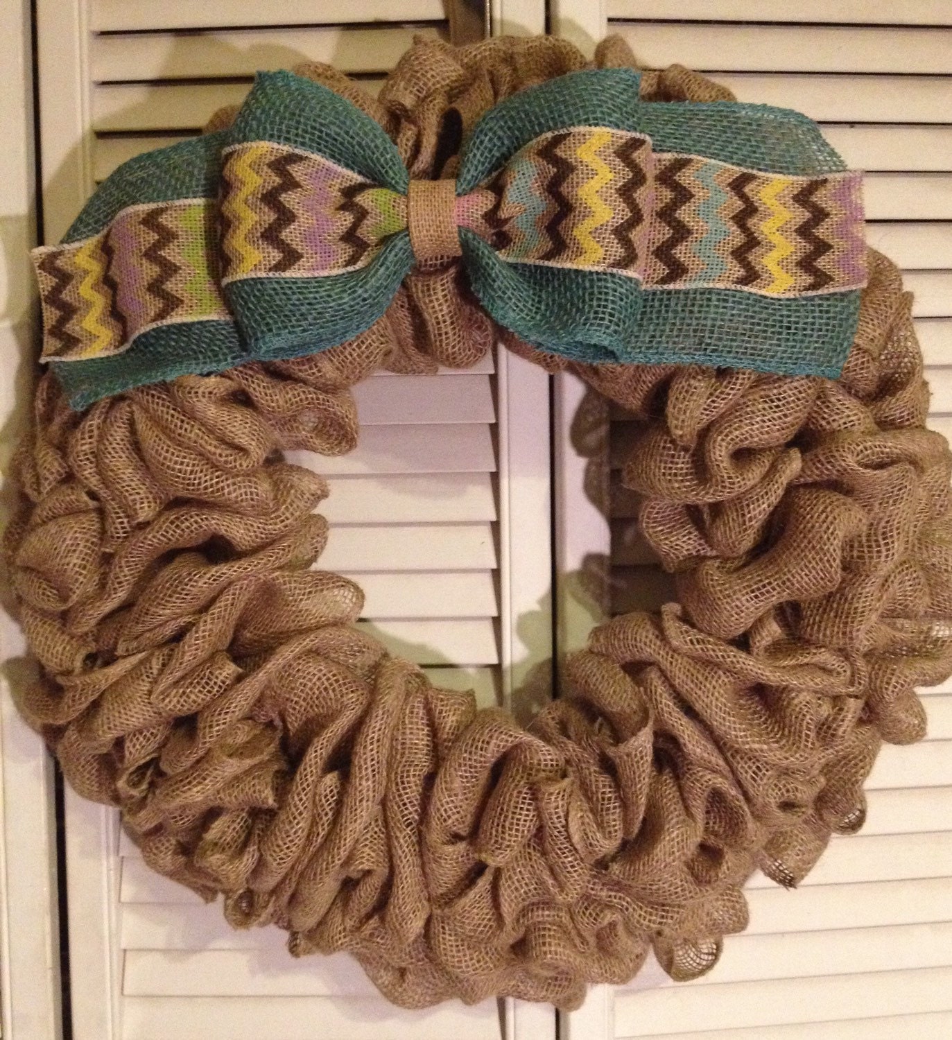 20 Burlap Wreath with your choice of ribbon by SchantzyChicDesigns