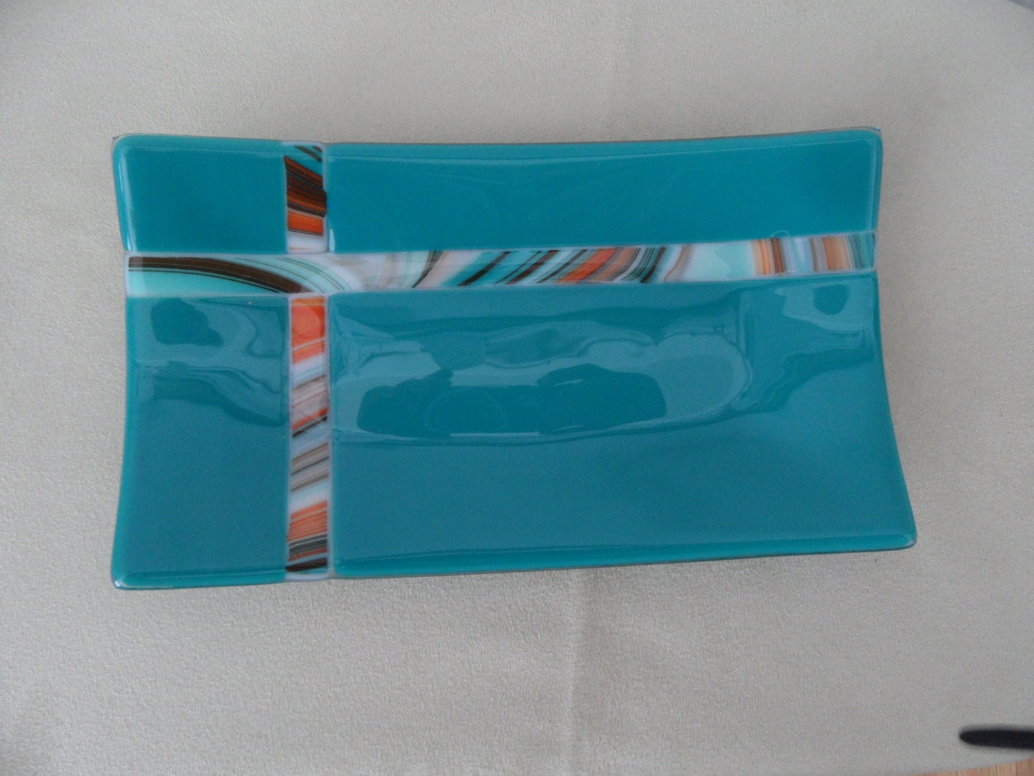 Serving dish for loaf cake or sushi. by ARTGLASSbyANNELIES on Etsy