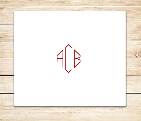 Masculine Monogram Notecards Male Monogram Stationery