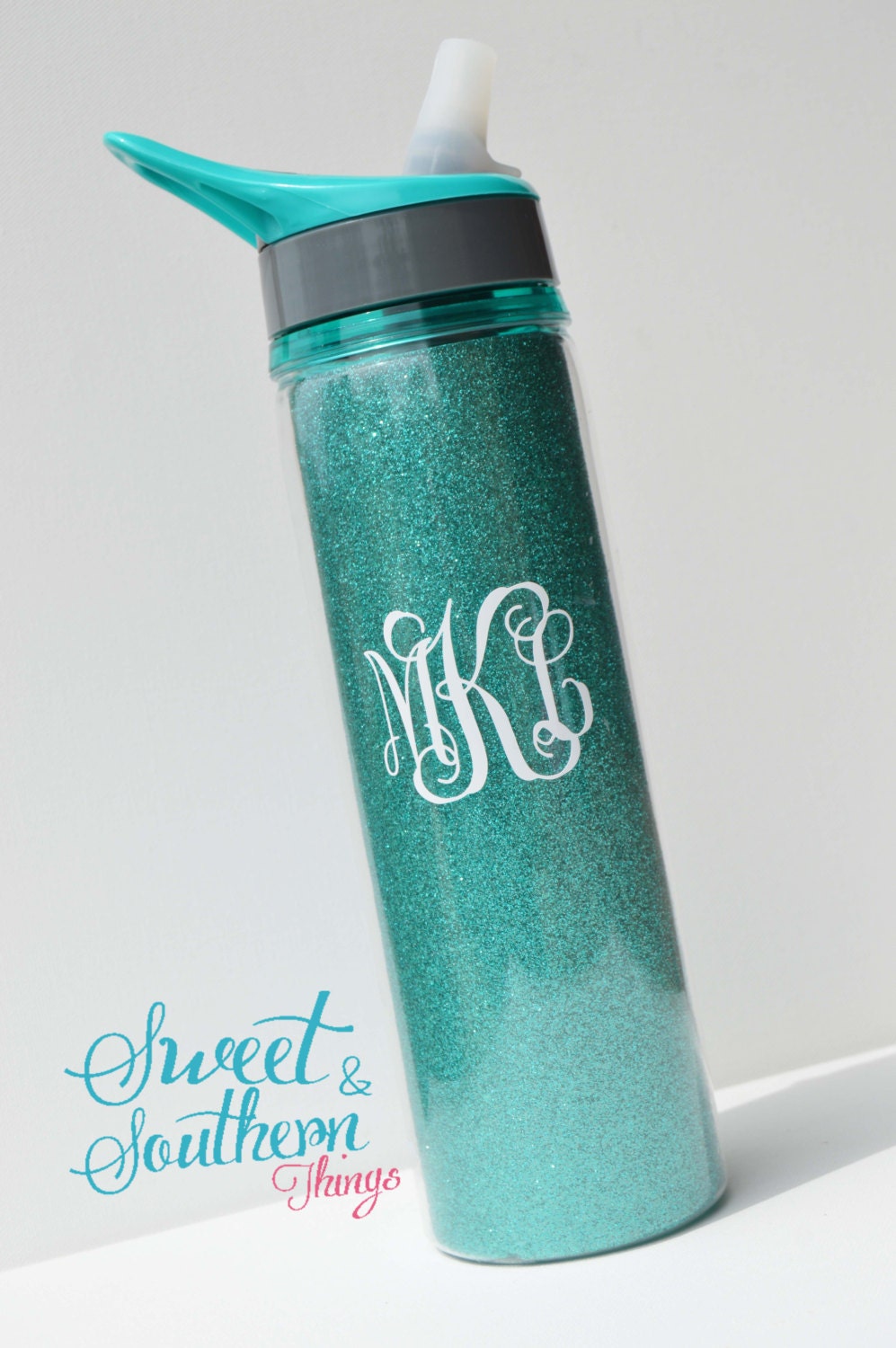 Aqua Glitter Water Bottle