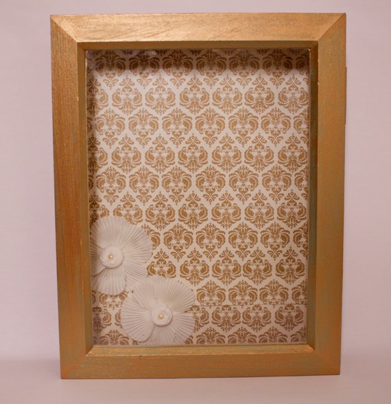Bronze Shadow Box Handpainted Hinge Frame Elegant Shadowbox
