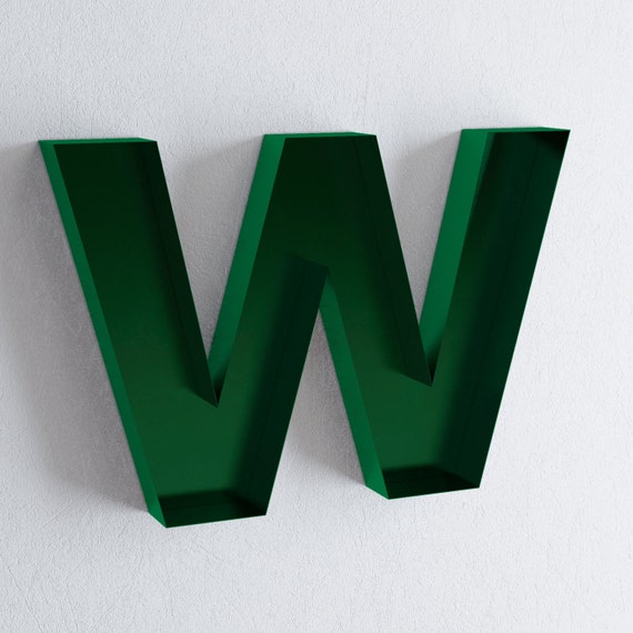 Items similar to Hanging wall letter W sign letter wall decor