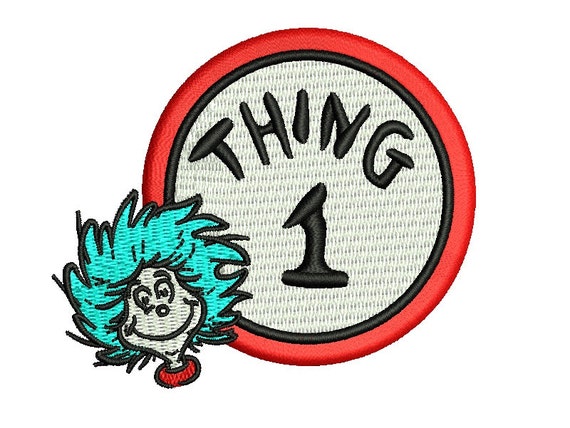 Dr Seuss Embroidery Design Thing 1 3 sizes by JoanSewingStore