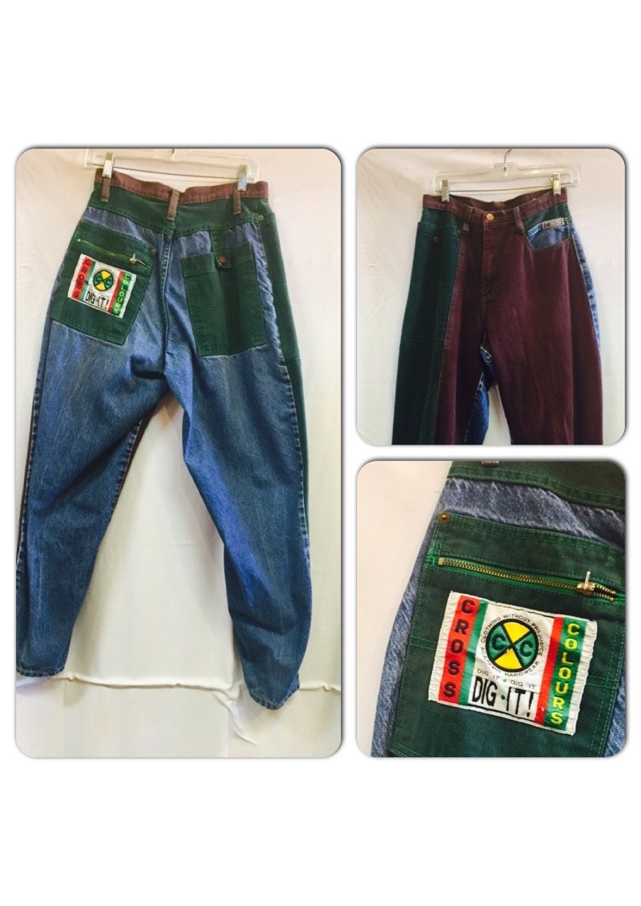 Cross Colours Denim Patchwork Pants