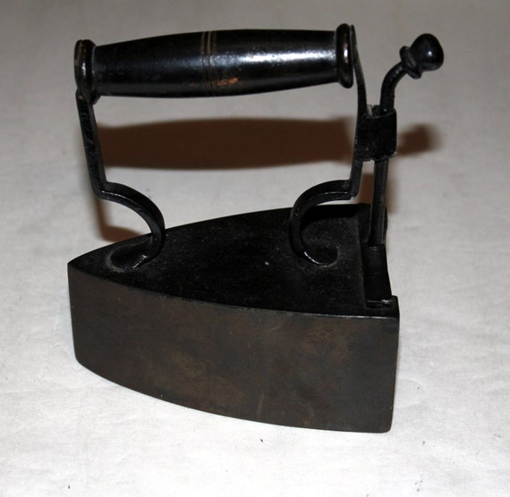 Antique Brass Clothes Iron CALLED A BOX by RustAndRosesAntiques