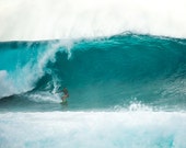 Aqua Surf Decor, Pipeline Waves, Teal Beach Photography, Hawaiian Decor, Surf Wall Art, North Shore, Ocean Waves, Water Photography