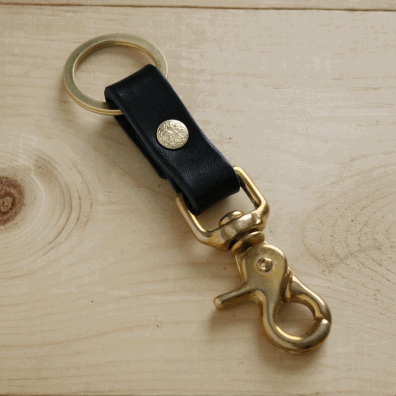 Handmade Leather Keychain Key Fob Belt Loop Key Holder / Solid