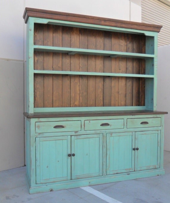 Hutch and Buffet Sideboard Farmhouse Reclaimed Wood China