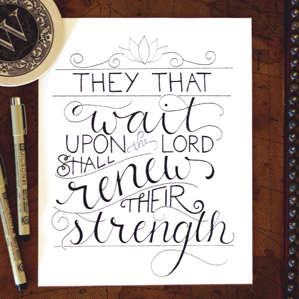 Isaiah 40:31 // Handdrawn Typography Art Print by RebornStudios