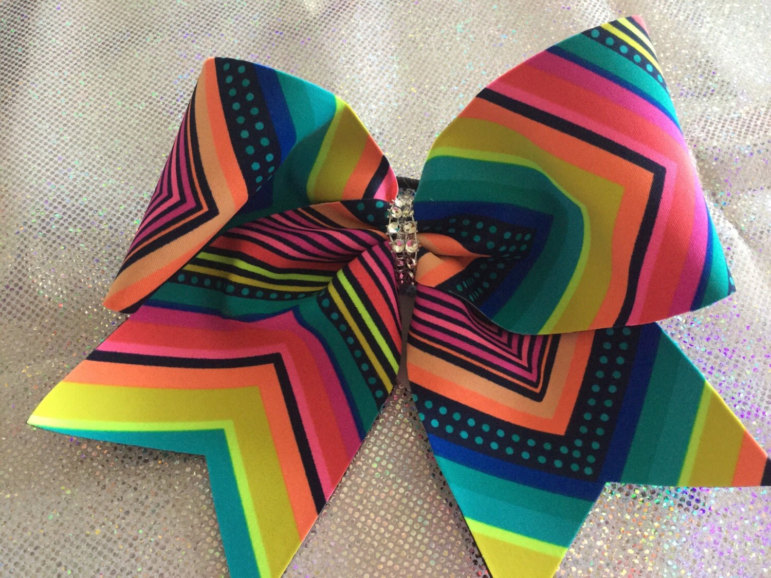 Chevron Multi Colored Cheer Bow