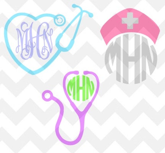 Download Nurse/Doctor 3 File Monogram .SVG/.DXF/.PNG for use with