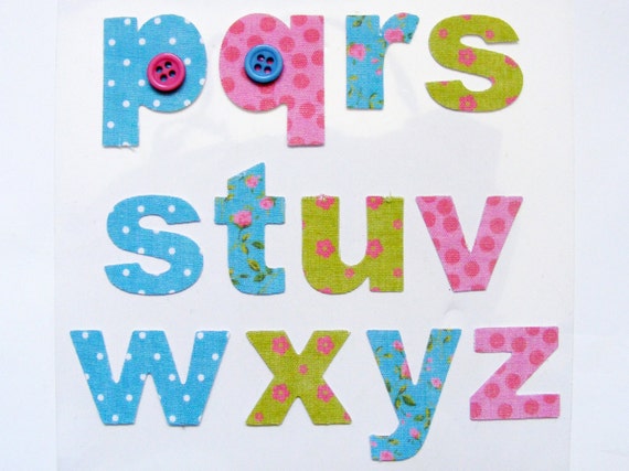 Fabric Stickers Alphabet 32 stickers by CraftingLoopsy on Etsy