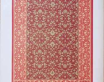 1885 original print - Applications de découpures en papier - La Decoration Arabe, Prisse d'Avesnes - Lithograph Patterns papercut