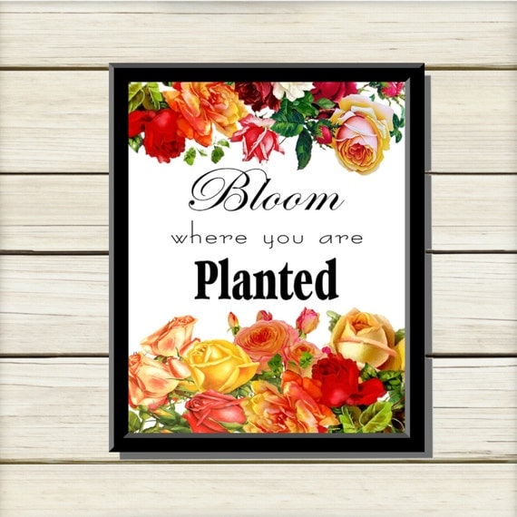 Bloom Where You Are Planted, Printable Art Print, Wall Decor Digital ...