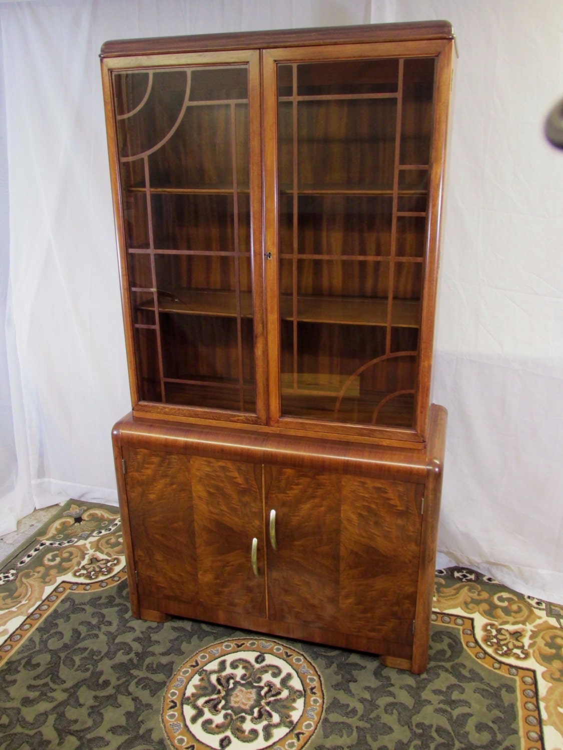 Restored Art Deco China Hutch or by inspiritfurniture