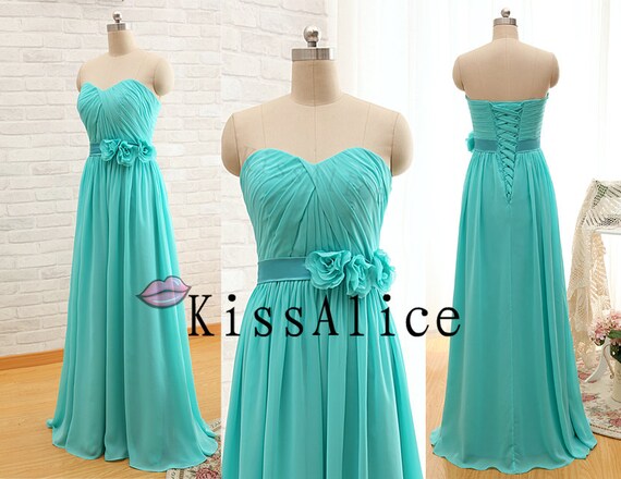 NEW Blue Long prom dress Bridesmaid dresses.A-line by KissAlice