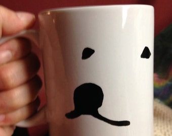 MUG Great Pyrenees Dog Face Black and White Coffee Cup Ceramic