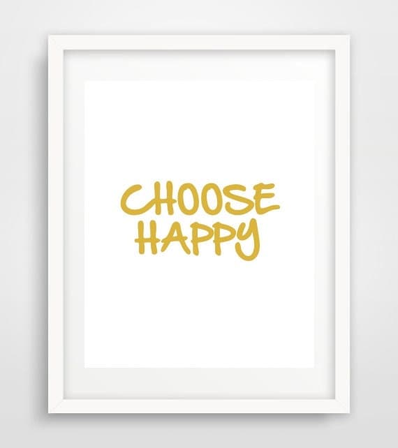 Choose Happy Print Printable Wall Art by honeytreeprints on Etsy