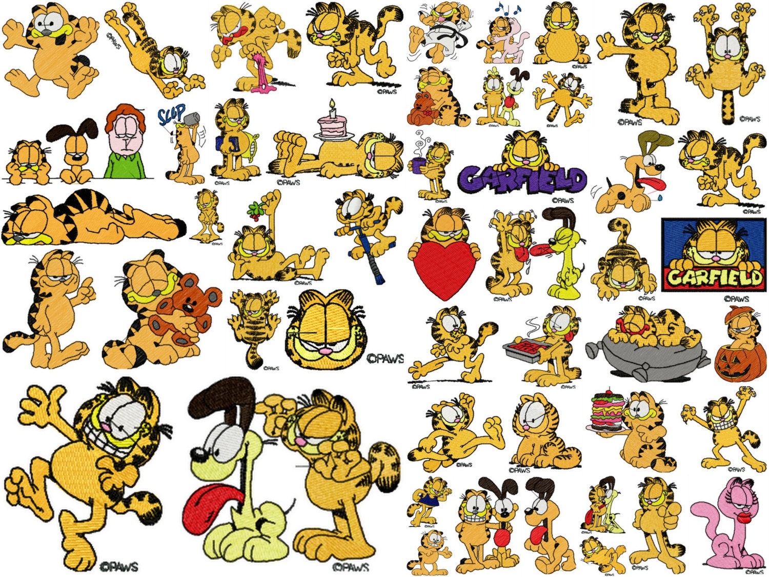 GARFIELD designs for embroidery machine instant download