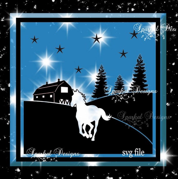 Download Horse Barn Scape SVG CHRISTMAS Cut File Christmas SVG File