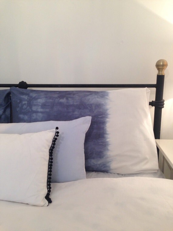 dip dye shibori pillow cases x2 by EmmaBeesDesigns on Etsy