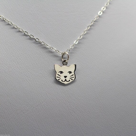KITTY CAT NECKLACE 925 Sterling Silver Adopt Cat Charm Pet