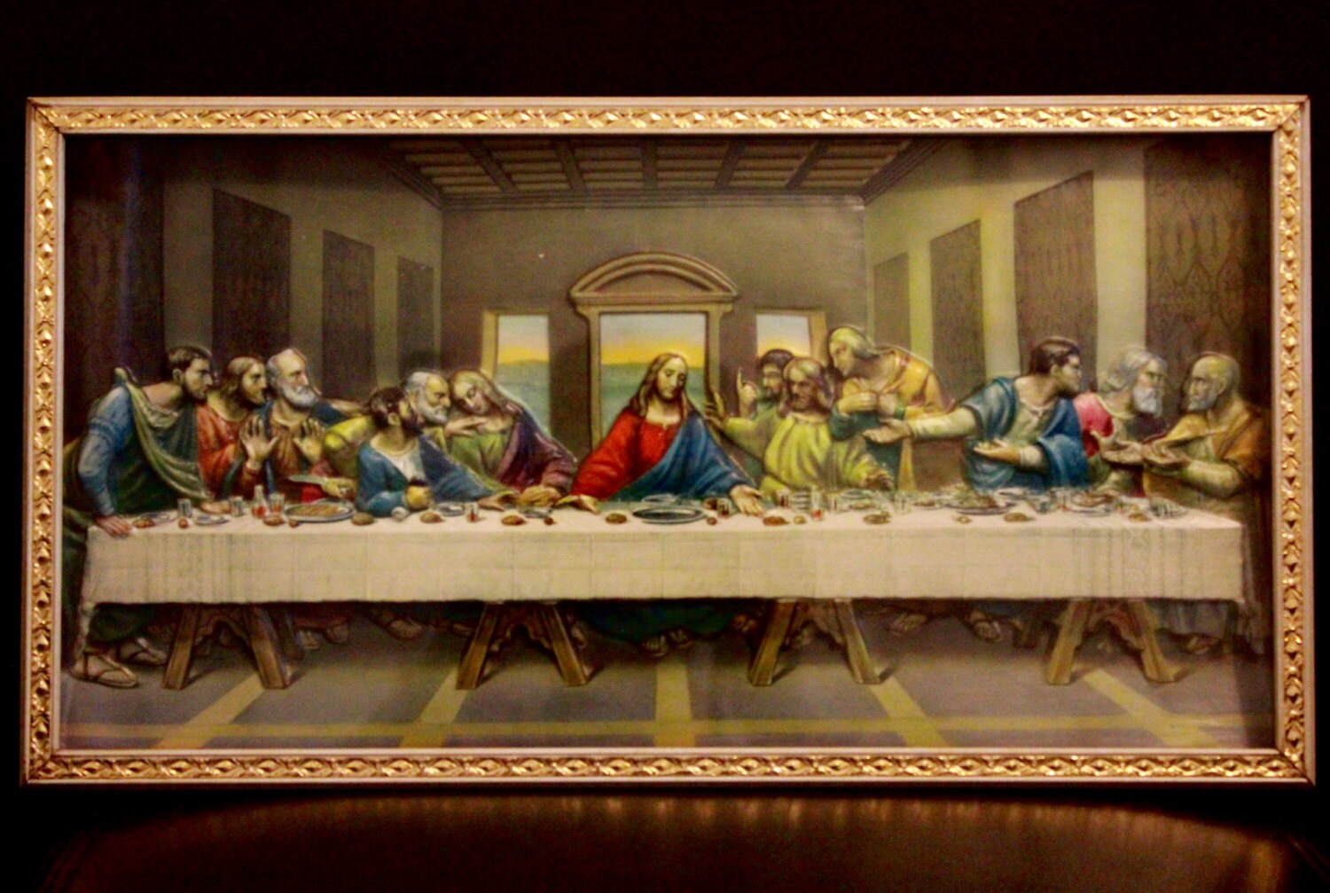 Vintage Last Supper 3-D Art/ Raised Plastic Art In Beautiful