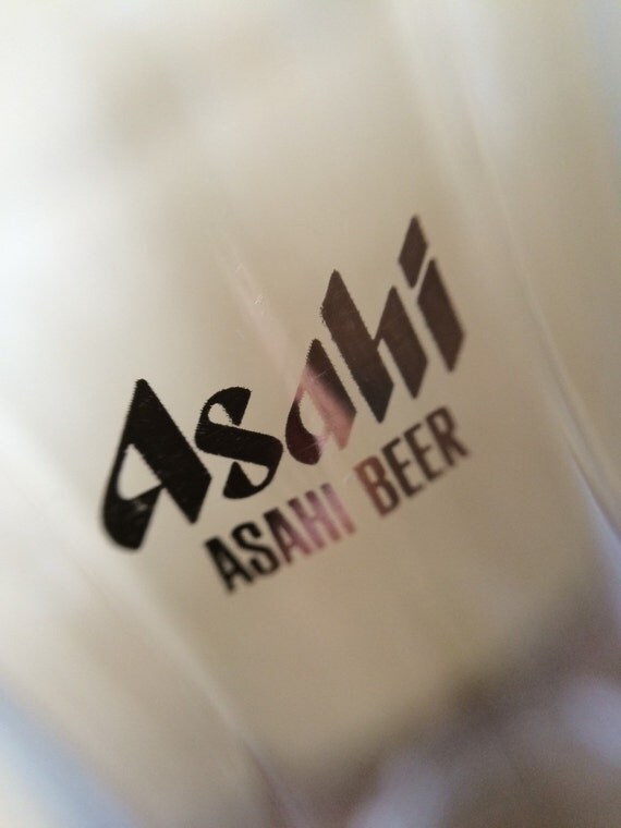 japanese asahi beer glasses three