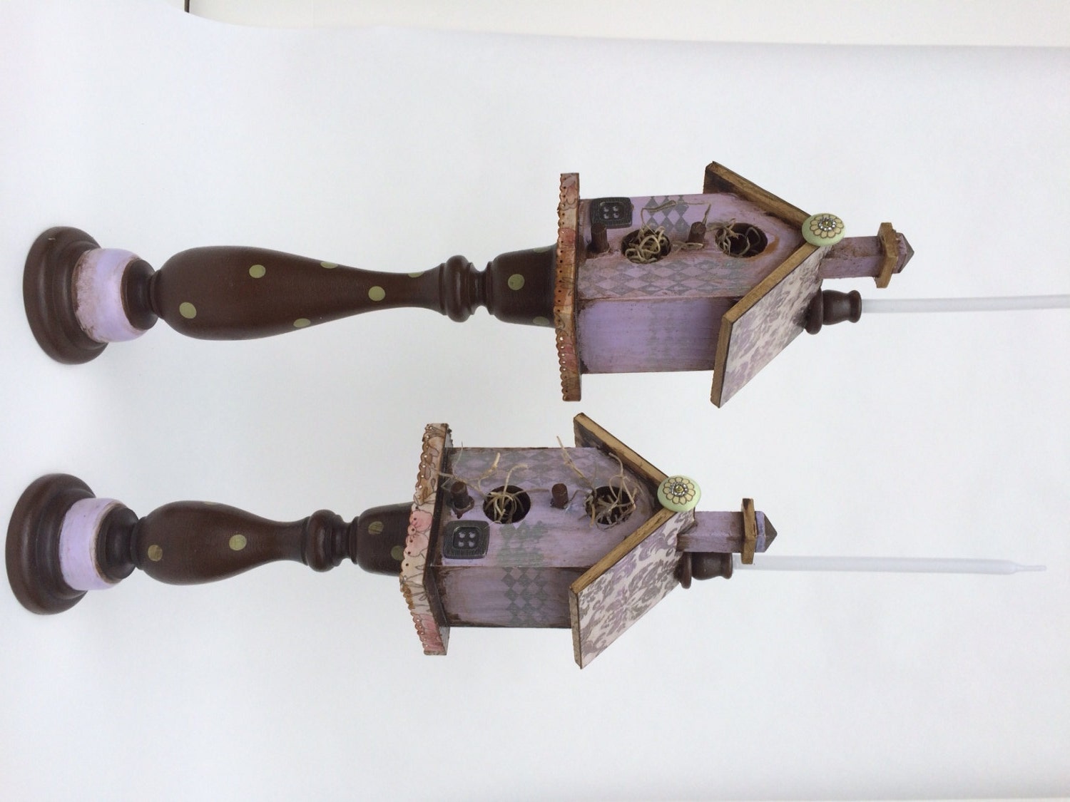 Pr of Birdhouse Candlesticks steampunk buy now online
