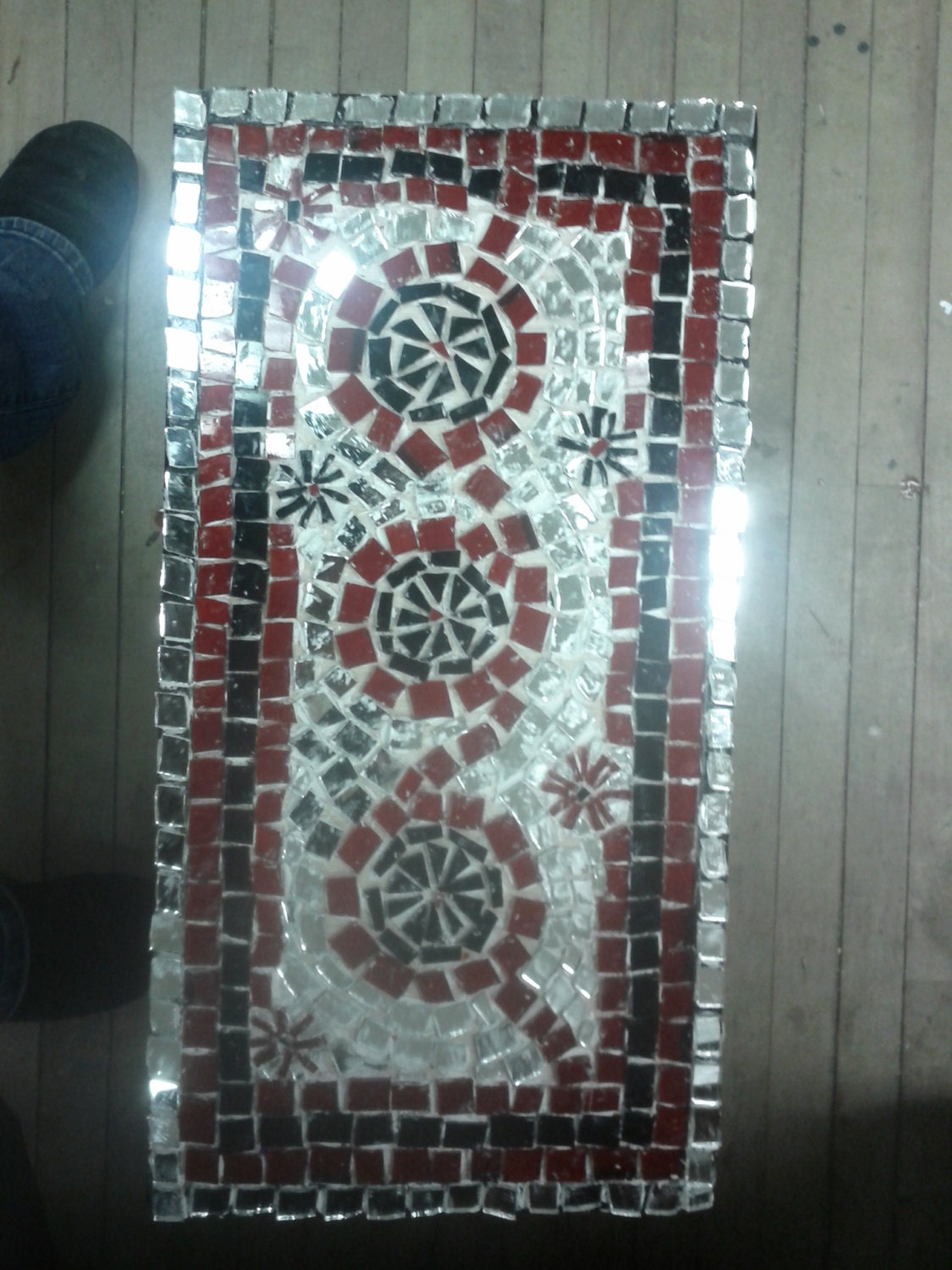 small glass mosaic side table