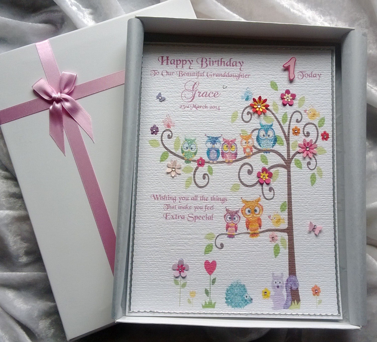 Baby's First Keepsake Birthday Card Personalised & Boxed 4