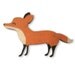 Red Fox Wood Brooch Pin