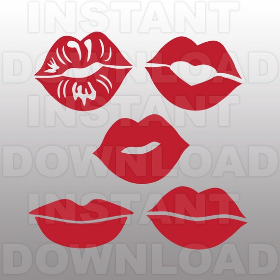 Download Lips Kissing SVG File Cutting Template Vector Clip Art for