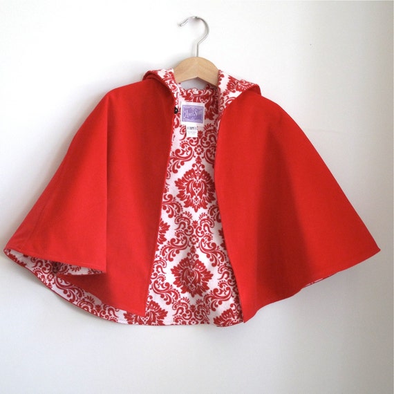 Little Red Riding Hood Cape Baby Toddler or Girls by aprilscott