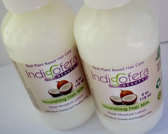 Nourishing Hair Milk. Natural Hair Care. INDIGOFERA. Sheer Hair Lotion.  4 oz.