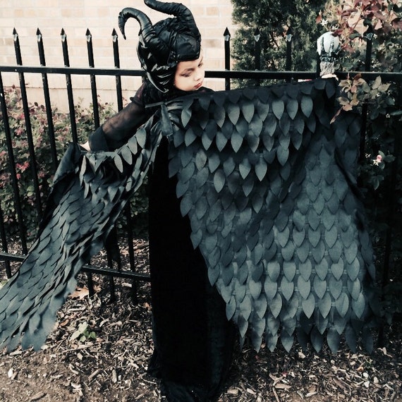 Maleficent Costume Wings Dress Up Wings Crow Raven by flyingkiss