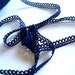 Blue Lace, Vintage Navy Blue Crocheted Lace Sewing Trim 1/2 inch wide x 5 yards