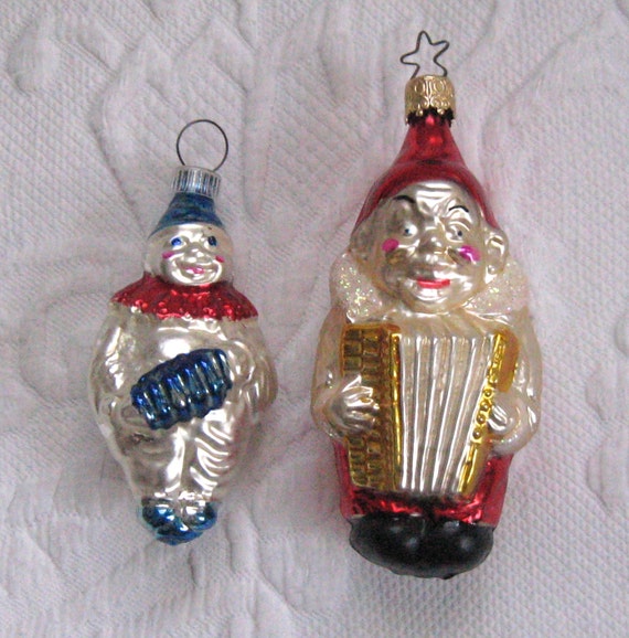 clown glass tree ornament made in w germany lot of two clown glass tree ornament made in w germany lot of two