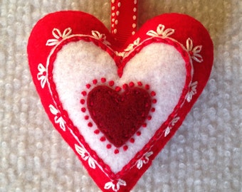 Popular items for red heart ornament on Etsy