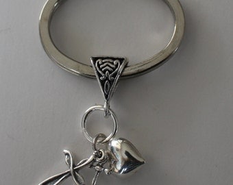 Sterling FAITH HOPE & CHARITY Key Ring, Key Chain -
