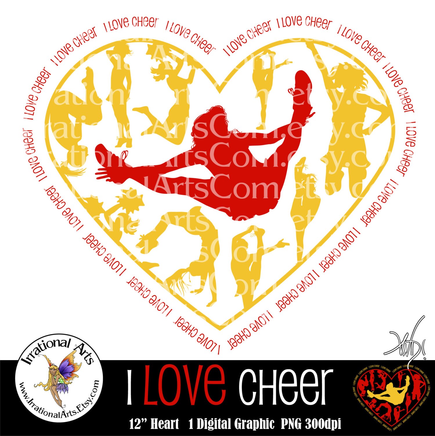 Original Customized I LOVE CHEER Heart 1 png graphic clipart