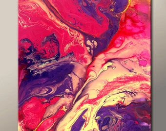 Abstract Canvas Art Painting 11x14 Original Contemporary Paintings by Destiny Womack - dWo - Kissing the Sunset