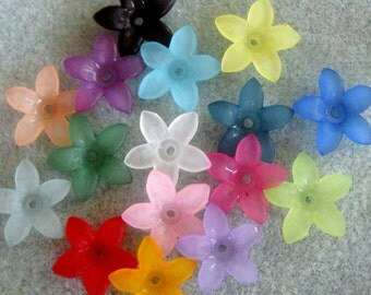 You Pick Colors Lucite Acrylic Star Flower Cap Bead Mix 17mm 424