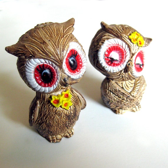 Vintage Owl Salt And Pepper Shakers 1