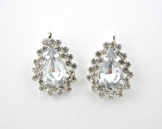 Pair of Small Teardrop Crystal Drop Charms