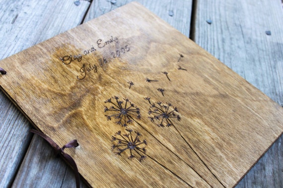 Custom Wedding Guest Book -Dandelion by LazyLightningArt