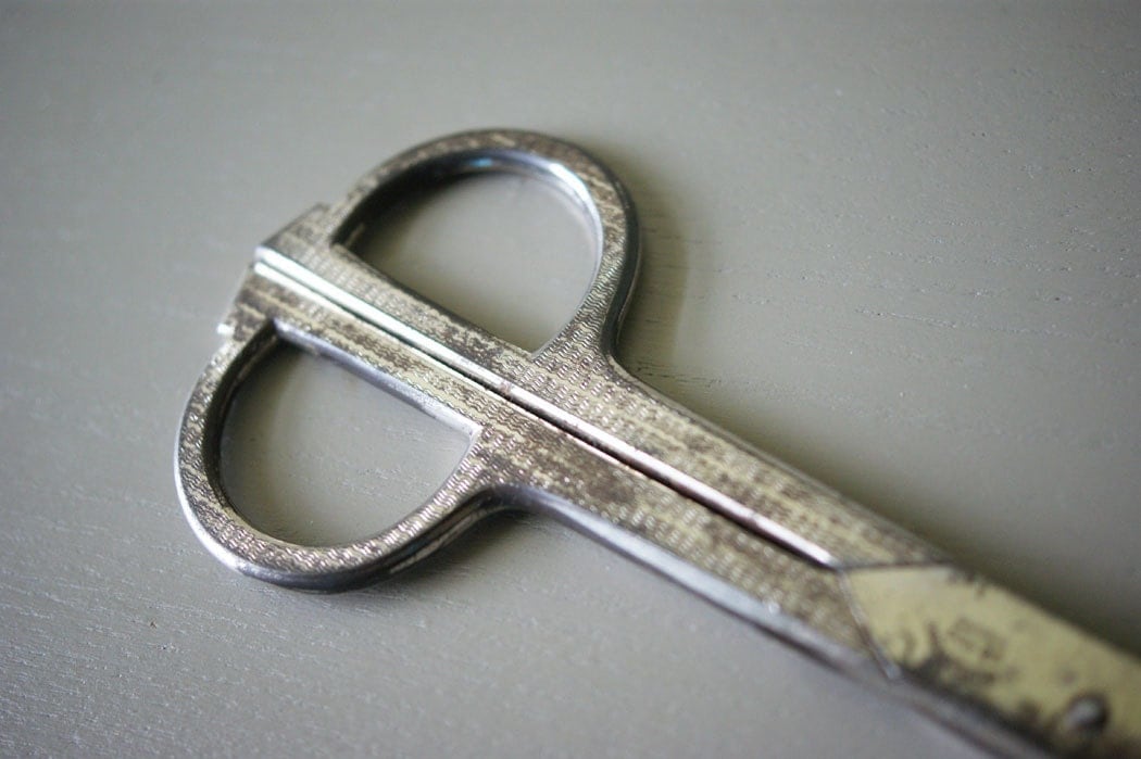 Vintage German Scissors Sewing Tool Aged Steel Welkut