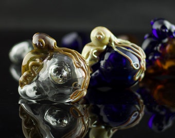 Cuttlefish Tobacco Pipe / Large Glass Sherlock / Cephalopod Hand Pipe / Handmade / Heady Glass Pipe / You Pick the Color / Made to Order